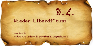 Wieder Liberátusz névjegykártya